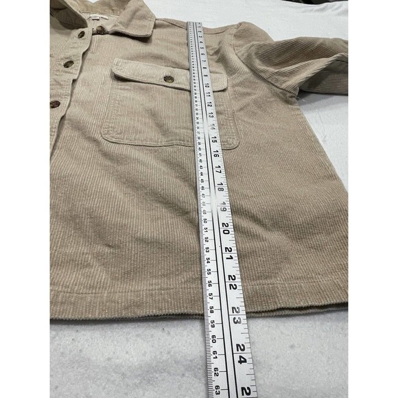 Brixton Size XL Womens Bowery Corduroy Button-Up Shirt Jacket Long Sleeve Beige - Picture 6 of 7